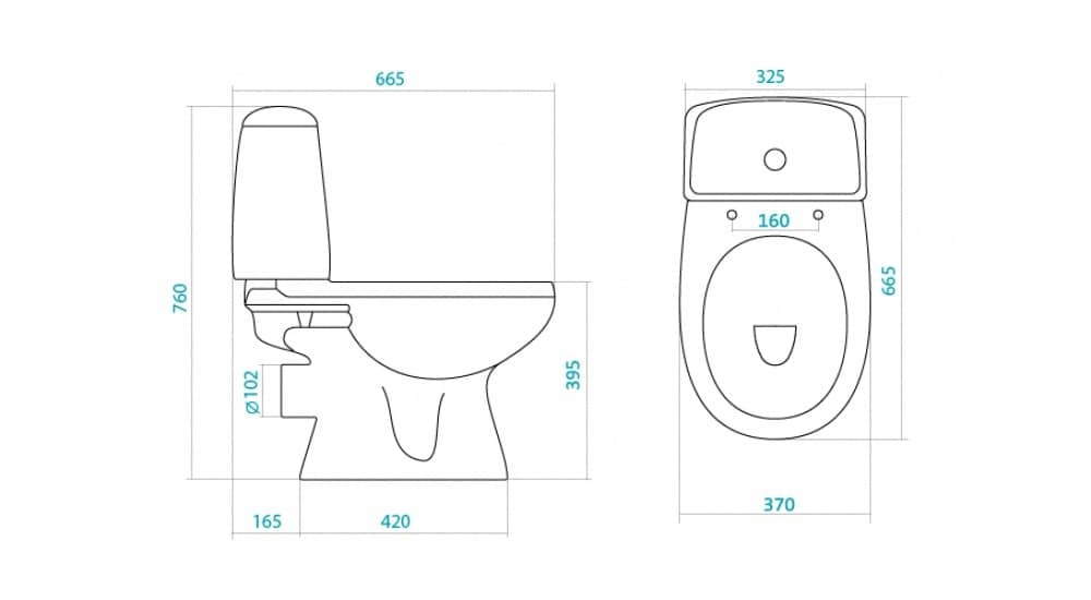 Унитаз Сантек Цезарь Горизонтальный Выпуск