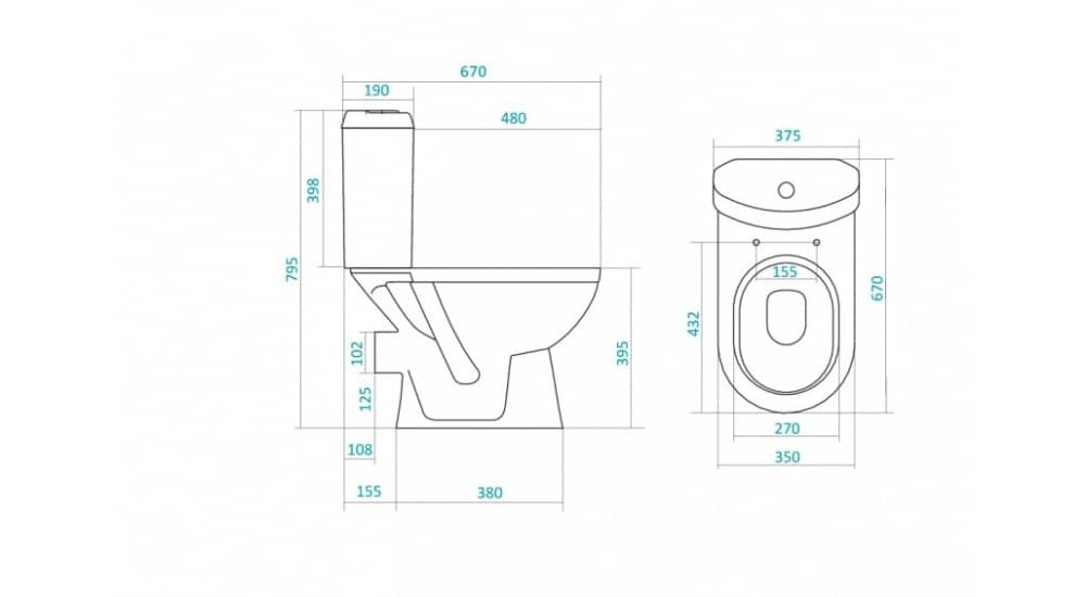 Унитаз Сантек Сенатор-Люкс Горизонтальный Выпуск