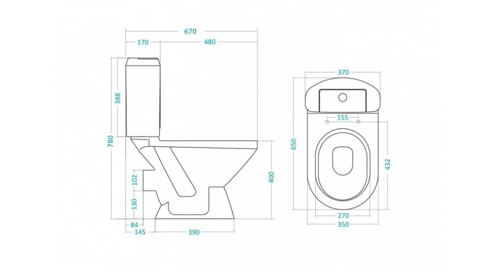 Унитаз Сантек Сенатор Горизонтальный Выпуск